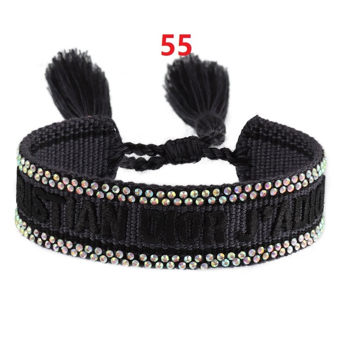 Hot diamond embroidery knitted bracelet jewelry , a set of 2 items ，with box,  J15-27-65