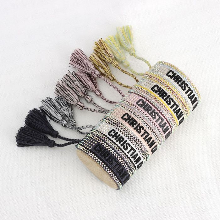 Hot diamond embroidery knitted bracelet jewelry , a set of 2 items ，with box,  J15-27-65
