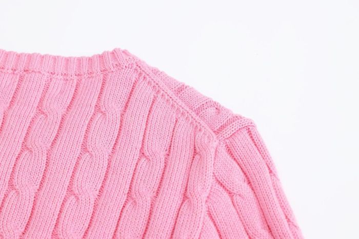Embroidered knitted twisted sweater for women,size S-2XL,CL35-82-86