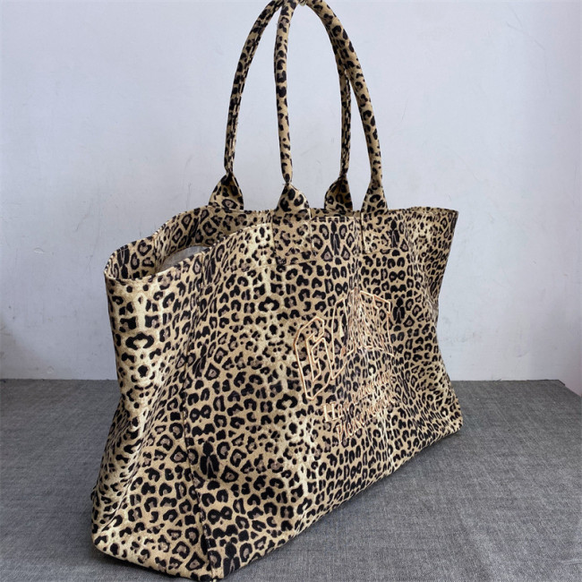 Leopard print embroidery canvas TOTE bag , size 69*34*20cm or 40*23*23cm ,no box, B35-240