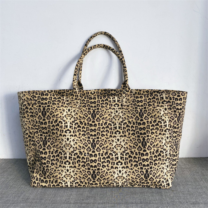 Leopard print embroidery canvas TOTE bag  , size 69*34*20cm or 40*23*23cm ,no box,  B35-240