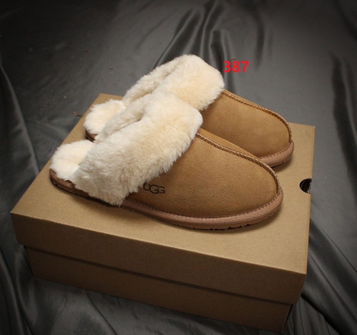 Women flat fur slipper shoes,  size 34-44, with box, SS50-385-387