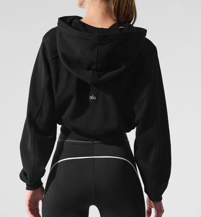 Women hooded sweatshirt jacket,CL35-13