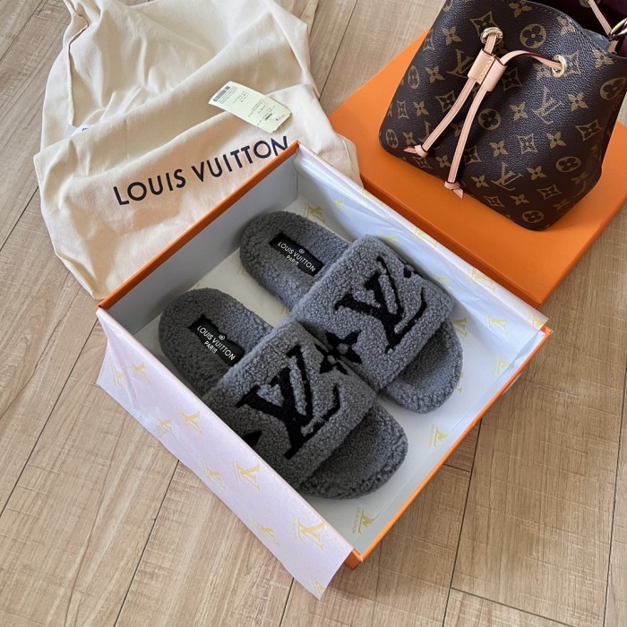 Women's flat wool indoor slippers, size 35-42, SS50-1885