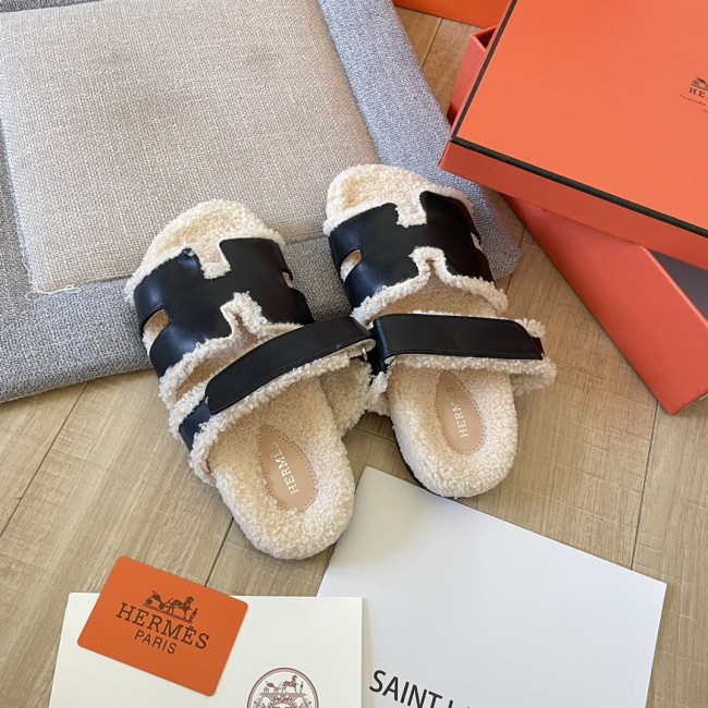 Women's flat wool indoor slippers, size 34-43, SS50-1892