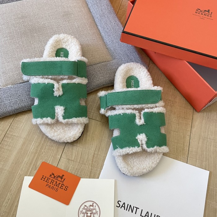 Women's flat wool indoor slippers, size 34-43, SS50-1893
