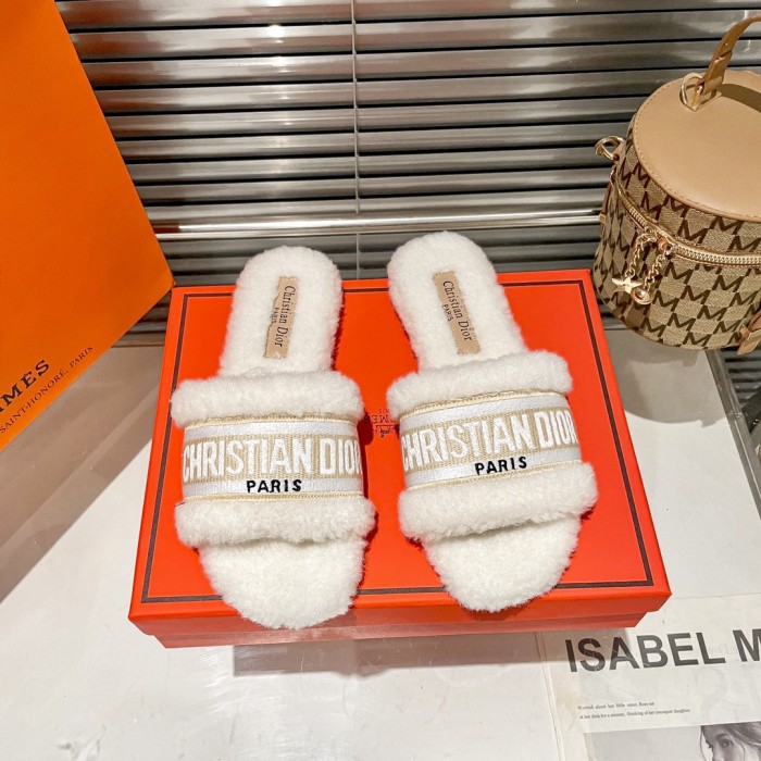 Women's flat wool indoor slippers, size 35-40, SS50-1904-1907