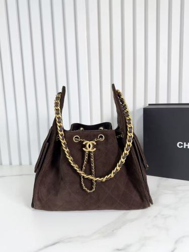 Velvet-finish leather bag ,5A ,size 30x26x14cm,no box,  B110-420