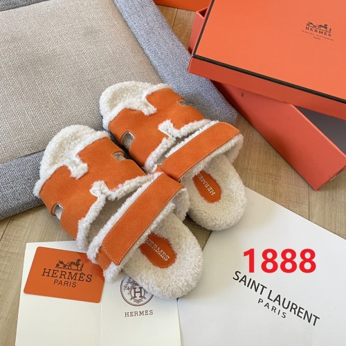 Women's flat wool indoor slippers, size 34-43, SS50-1888