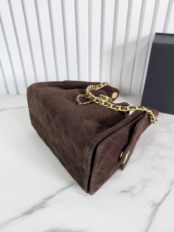Velvet-finish leather bag ,5A ,size 30x26x14cm,no box,  B110-420