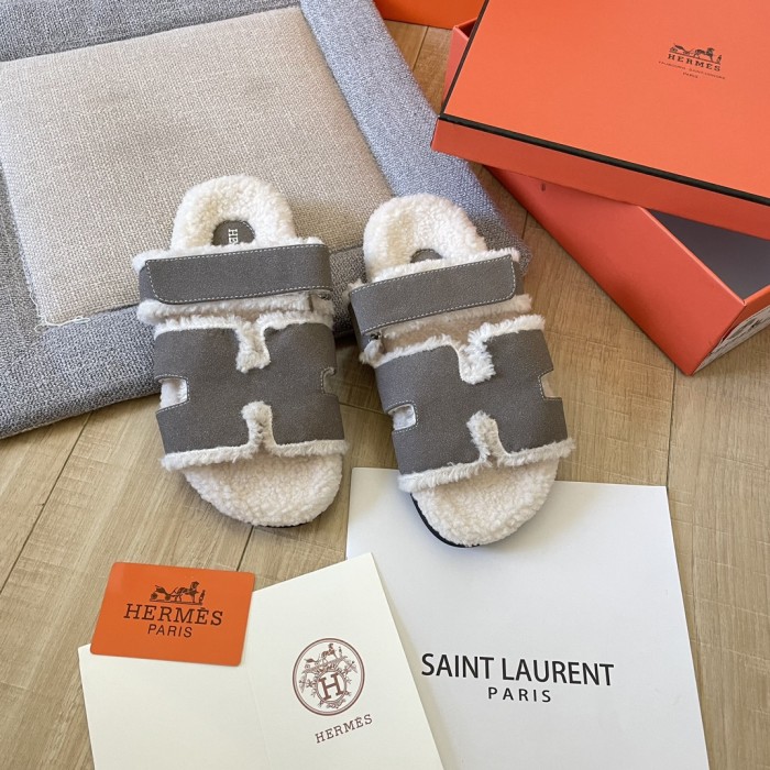 Women's flat wool indoor slippers, size 34-43, SS50-1894