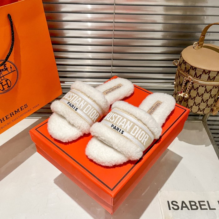Women's flat wool indoor slippers, size 35-40, SS50-1904-1907