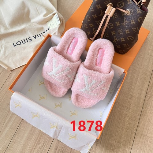Women's flat wool indoor slippers, size 35-42, SS50-1878