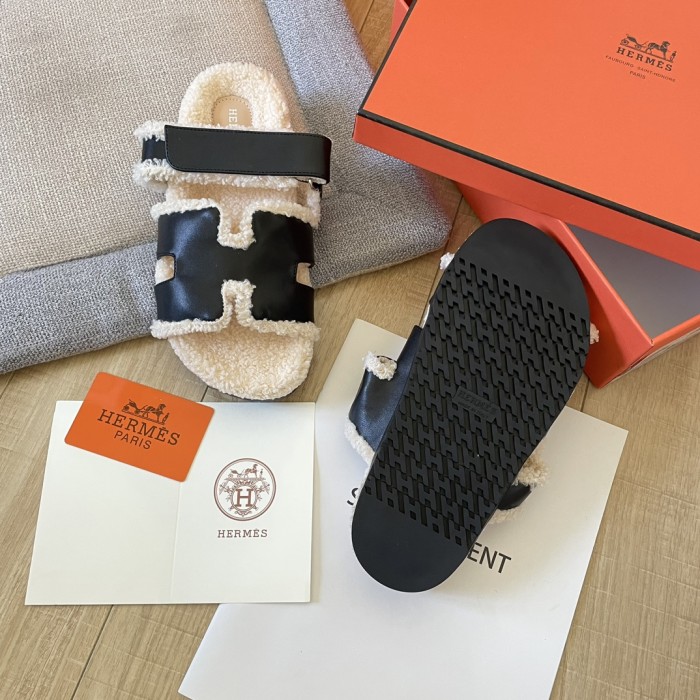 Women's flat wool indoor slippers, size 34-43, SS50-1892