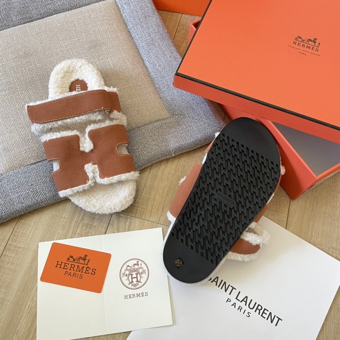 Women's flat wool indoor slippers, size 34-43, SS50-1895