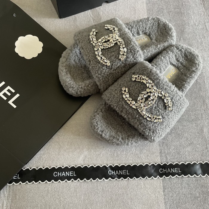 Women's flat wool indoor slippers, size 35-41, SS50-1845