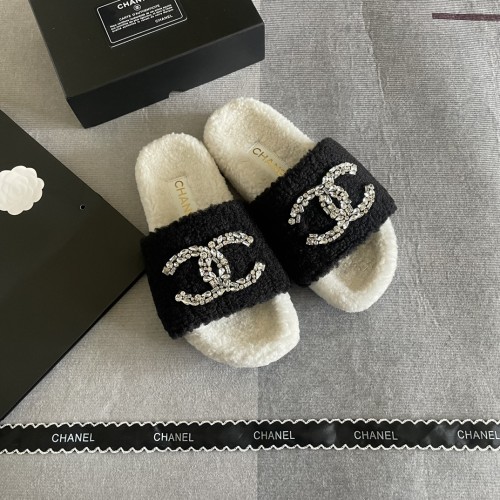 Women's flat wool indoor slippers, size 35-41, SS50-1844