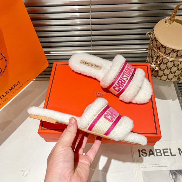 Women's flat wool indoor slippers, size 35-40, SS50-1904-1907