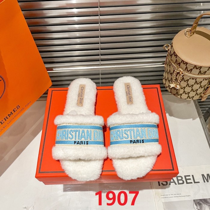 Women's flat wool indoor slippers, size 35-40, SS50-1904-1907
