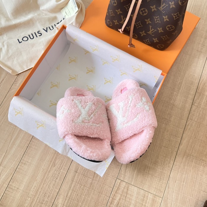 Women's flat wool indoor slippers, size 35-42, SS50-1878