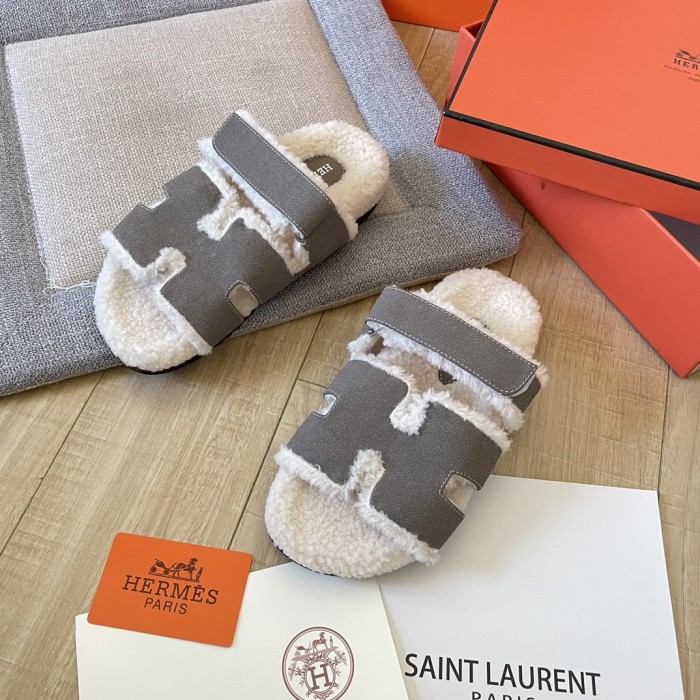 Women's flat wool indoor slippers, size 34-43, SS50-1894
