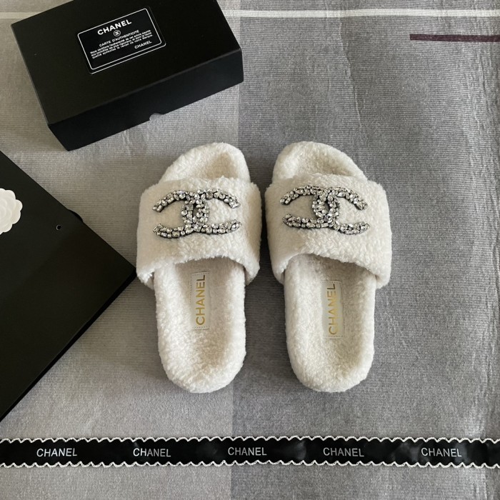 Women's flat wool indoor slippers, size 35-41, SS50-1843
