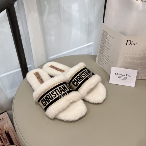 Women's flat wool indoor slippers, size 35-42, SS50-1872