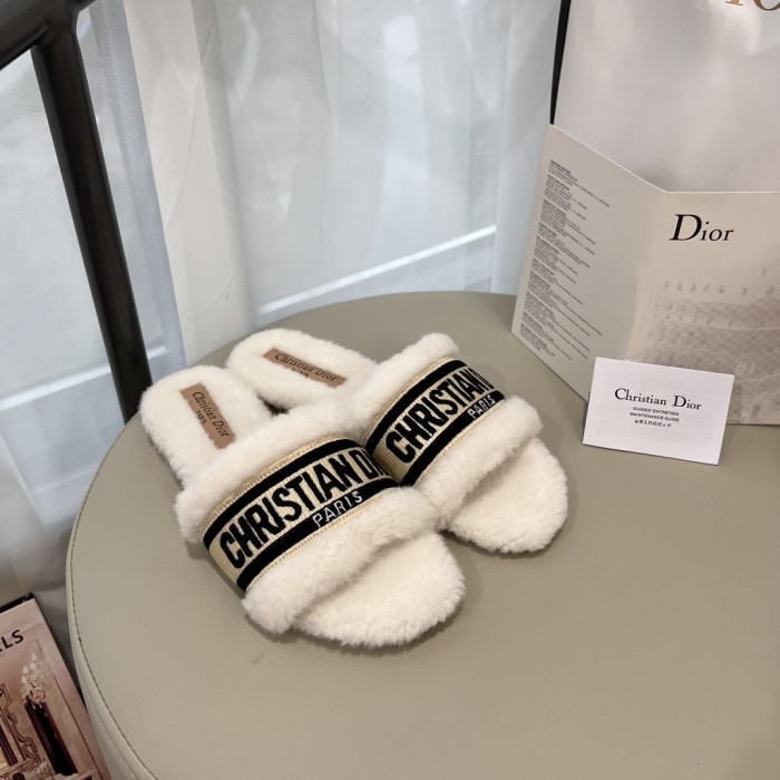 Women's flat wool indoor slippers, size 35-42, SS50-1872