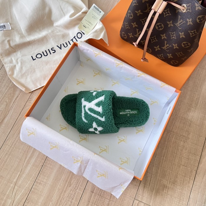 Women's flat wool indoor slippers, size 35-42, SS50-1876