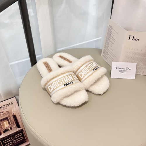 Women's flat wool indoor slippers, size 35-42, SS50-1869