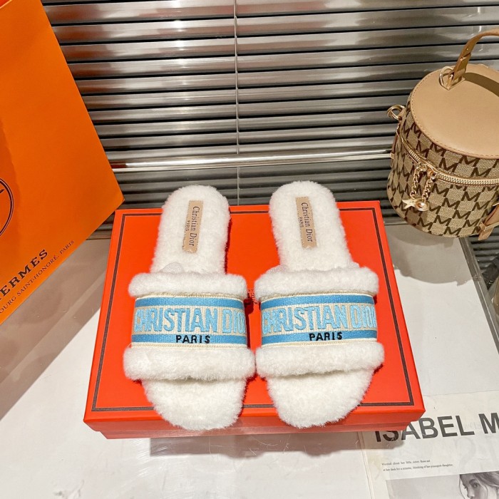 Women's flat wool indoor slippers, size 35-40, SS50-1904-1907