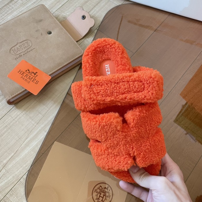 Women's flat wool indoor slippers, size 34-43, SS50-1901