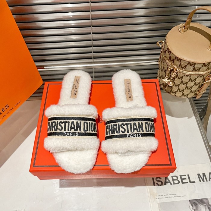 Women's flat wool indoor slippers, size 35-40, SS50-1904-1907