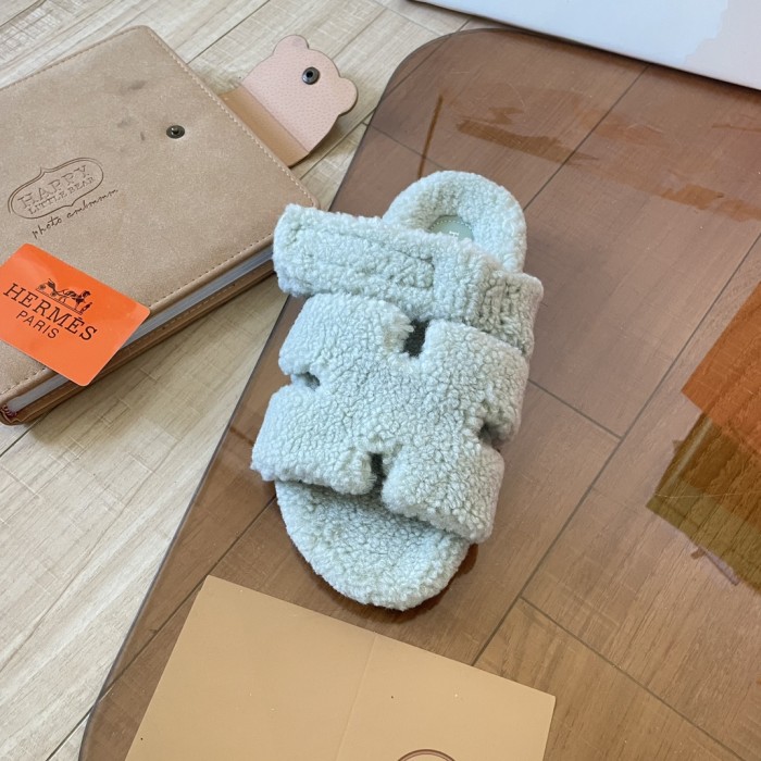 Women's flat wool indoor slippers, size 34-43, SS50-1898