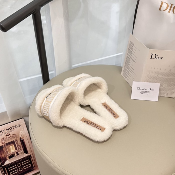 Women's flat wool indoor slippers, size 35-42, SS50-1869