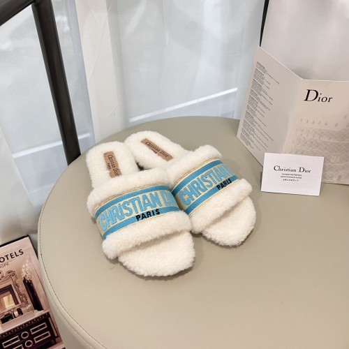 Women's flat wool indoor slippers, size 35-42, SS50-1871