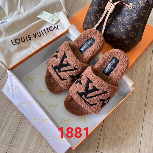 Women's flat wool indoor slippers, size 35-42, SS50-1881
