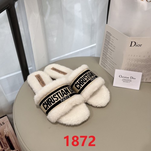 Women's flat wool indoor slippers, size 35-42, SS50-1872