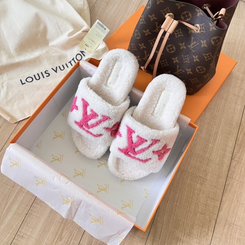 Women's flat wool indoor slippers, size 35-42, SS50-1874