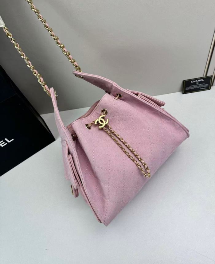Velvet-finish leather bag ,5A ,size 30x26x14cm,no box,  B110-421