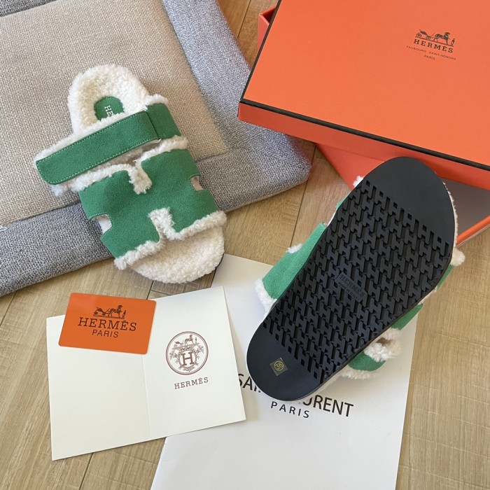 Women's flat wool indoor slippers, size 34-43, SS50-1893