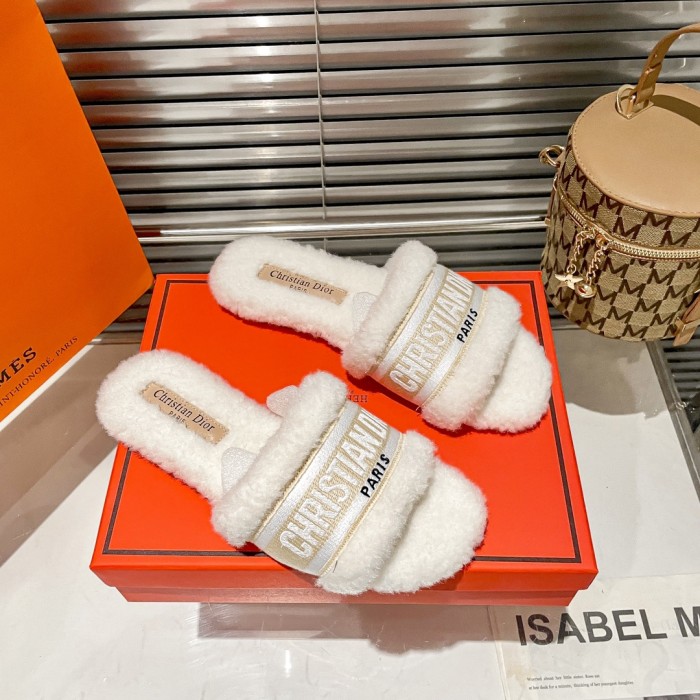 Women's flat wool indoor slippers, size 35-40, SS50-1904-1907