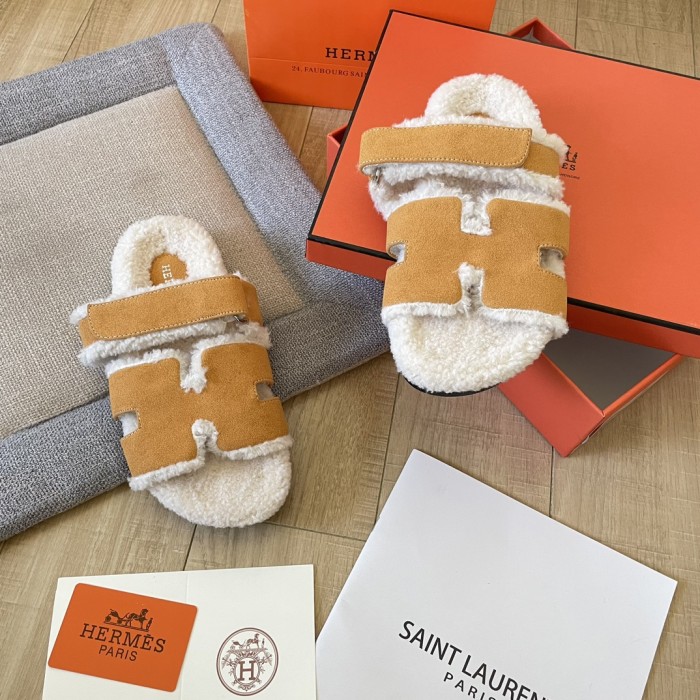 Women's flat wool indoor slippers, size 34-43, SS50-1889