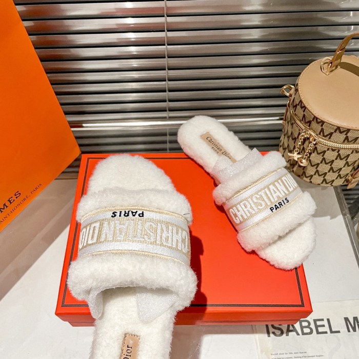 Women's flat wool indoor slippers, size 35-40, SS50-1904-1907