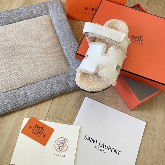 Women's flat wool indoor slippers, size 34-43, SS50-1891