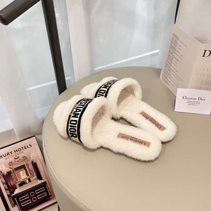 Women's flat wool indoor slippers, size 35-42, SS50-1872