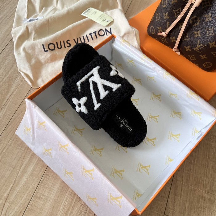 Women's flat wool indoor slippers, size 35-42, SS50-1880