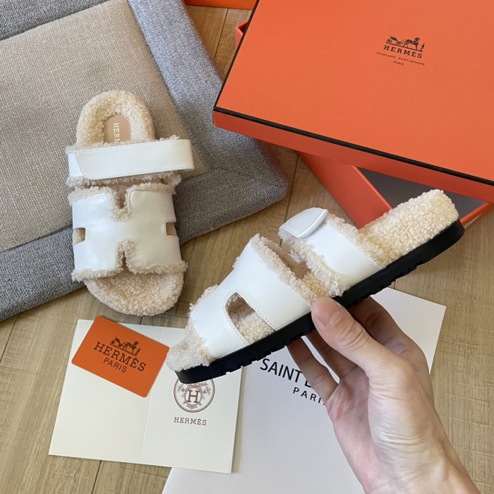 Women's flat wool indoor slippers, size 34-43, SS50-1891