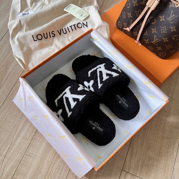 Women's flat wool indoor slippers, size 35-42, SS50-1880