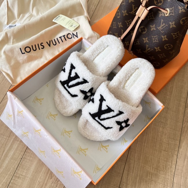 Women's flat wool indoor slippers, size 35-42, SS50-1883